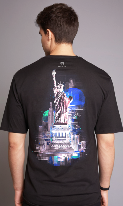 Men's Black New York Liberty Oversized Graphic T-Shirt
