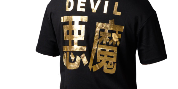 devil golden glitter t shirt